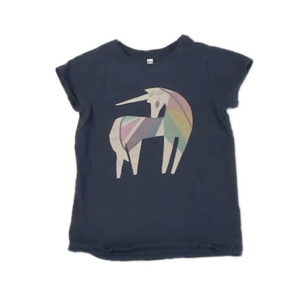 Tea Collection Girls Gray Unicorn T-Shirt size: 8 Years